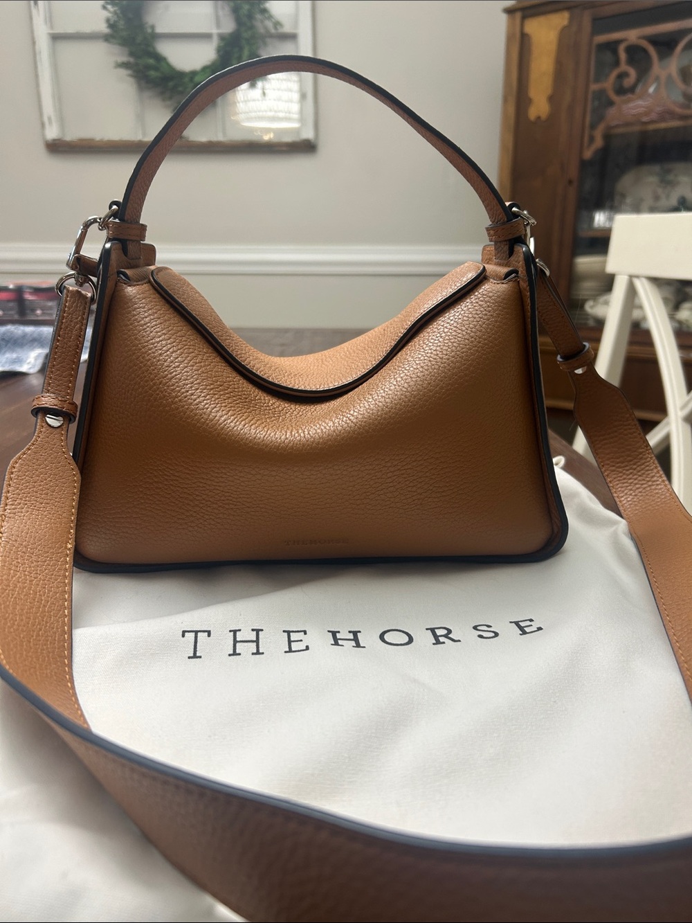 The Horse Tan Pebbled Leather Clementine Shoulder Bag